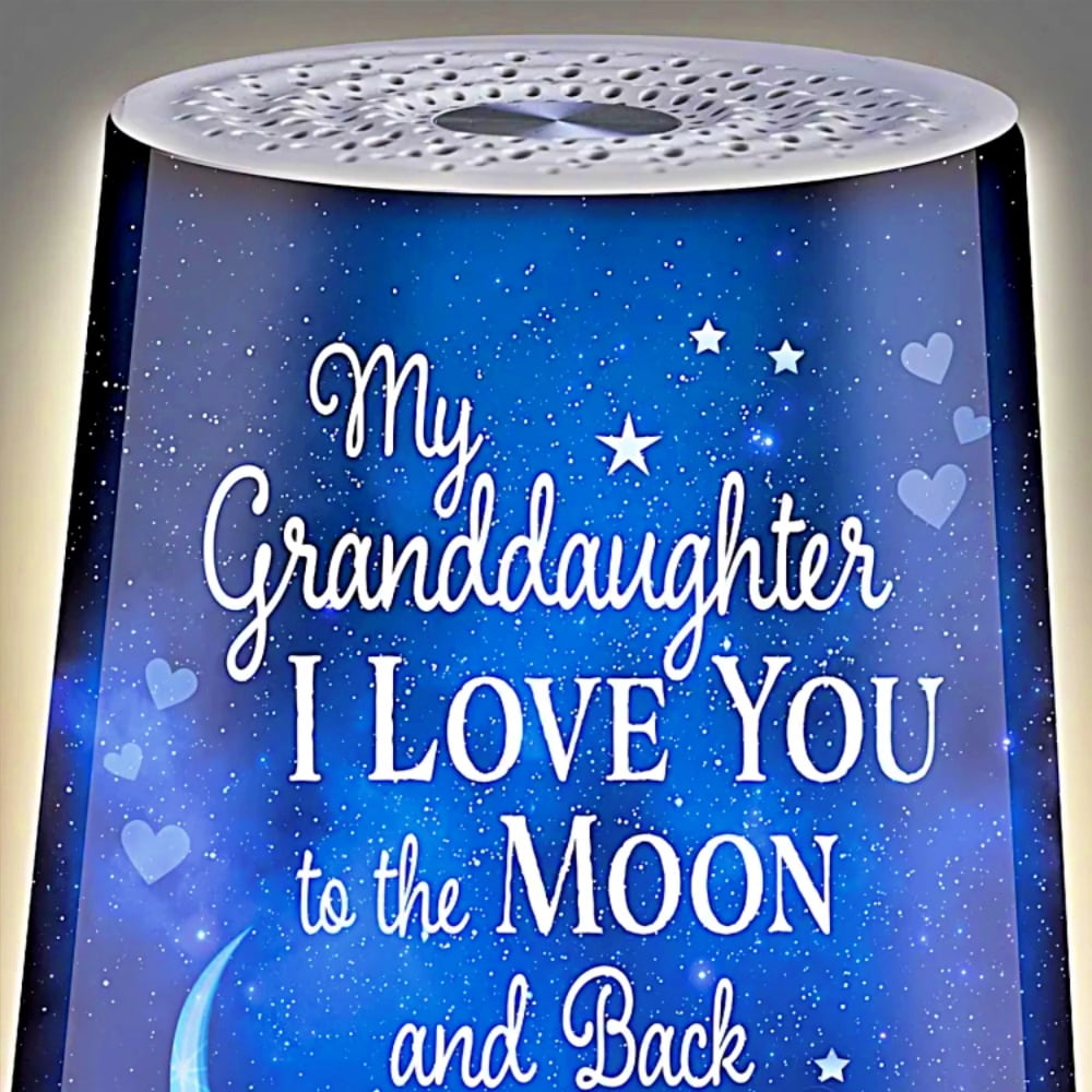 The Bradford Exchange Granddaughter I Love You to The Moon Sleep Sound Machine Nightlight 24 Soothing Sounds Timer USB Rechargeable Celestial Artwork 6-inches