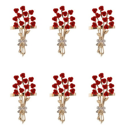 

6Pcs Valentine s Day Series Flower Napkin Button Napkin Ring Napkin Ring