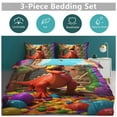 thumbnail image 2 of 3D Visual Illusion Dinosaur Bedding Set Couple Bedclothes Pillowcase Customized Home Textiles Bed Set for Bedroom Decoration, 2 of 6