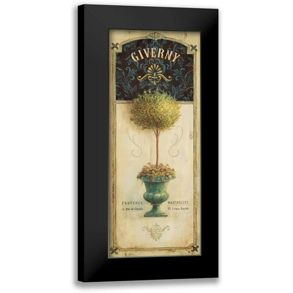 Staehling, Angela 8x14 Black Modern Framed Museum Art Print Titled - Giverny Topiary