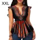 thumbnail image 4 of Qarigey Camisa con cuello en V, jersey para mujer, blusa plisada con estampado Floral, camiseta para banquete de baile, accesorios superiores de moda de Prendas para la parte del cuerpo Negro XXL Qarigey AP009589-05, 4 of 6