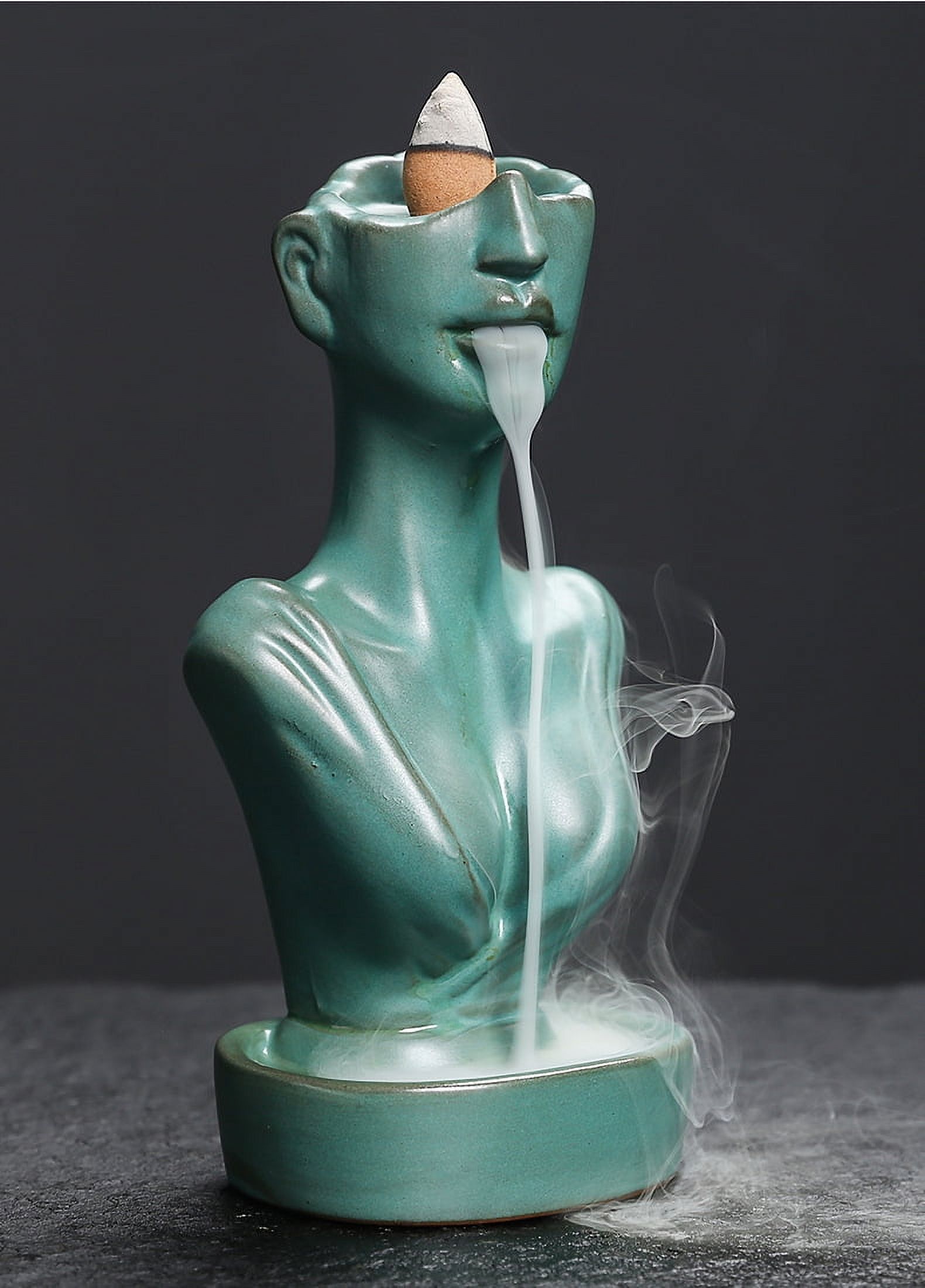 Creative Ceramic Incense Burner Character Sculpture Ornaments Backflow Censer Waterfall Aromatherapy Holder Furnace Home Ornaments