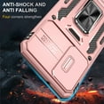 thumbnail image 7 of Armor Case for Samsung Galaxy S23, Sliding Lens Camera Cover Protection Ring Kickstand Compatible with Magnetic Car Mount Holder Military Grade Hybrid Rugged PC Soft TPU Shockproof Case,Rosegold, 7 of 7
