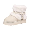 thumbnail image 2 of Womens Winter Snow Boots Thick Soled Extra Thick Warm Anti-Slip Fashion Fuzzy Shoes Beige 6.5, 2 of 7