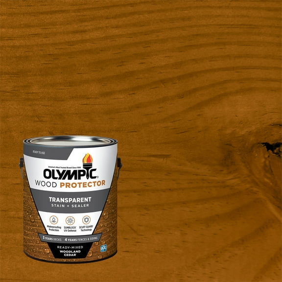 Olympic Wood Protector 1 Gallon Cedar Transparent Exterior Wood Stain & Sealer
