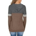 thumbnail image 3 of XuJwPNcy Women's Long Sleeves Color Block Hoodie Tops Cute Casual Drawstring Loose Lightweight Tunic Pullover with Pocket, 3 of 4