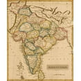thumbnail image 2 of Vintage Maps 15x17 White Modern Wood Framed Museum Art Print Titled - Hindustan Hindoostan India 1817, 2 of 4