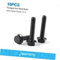 thumbnail image 3 of Bybiment M10 20mm 10Pcs Flanged Hex Bolts, M10 1.5 Screws, Flange Hexagon Bolts, 10.9 Grade Alloy Steel, Oxide , Metric Fully Threaded, 3 of 7