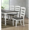 thumbnail image 4 of French Chic Ladder Back Dining Chairs Set of 2 Antique White & Walnut Brown Wood, 4 of 5