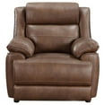 thumbnail image 2 of Ellen Accent Chair, Brown Faux Leather, Foam Cushions, Pillow Top Arms, 2 of 5