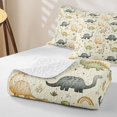 thumbnail image 4 of Homewish Cartoon Dino Quilt Full,Cute Animals Full Bedspread Sets,Cream,Rainbow Decor,3-Piece, 4 of 7