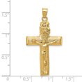 thumbnail image 2 of 14k Yellow Gold Lord Jesus Christ Crucifix Holy Cross Necklace Charm Pendant Religious Inri Latin, 2 of 6