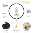 thumbnail image 4 of CANEVINKA Black Beaded Choker Necklace for Women, Chakra Matte Black Onyx Necklace, 18k Gold Star Charm Pendant Necklace, 4 of 7