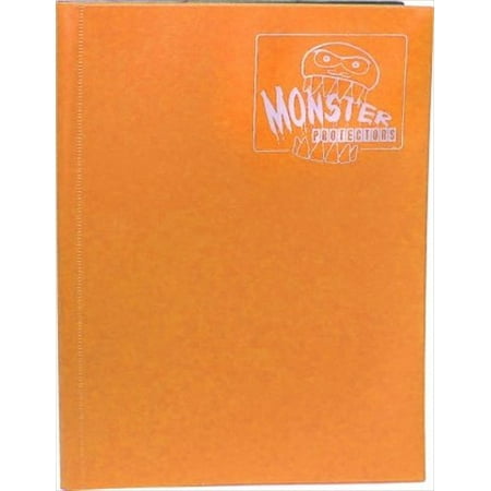Monster Binder - 4 Pocket Trading Card Album - Matte Orange - Holds 160 Yugioh, Magic, and Pokemon Cards