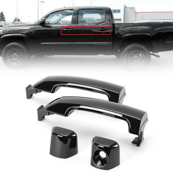 Kojem 4 Door Handles Kit Compatible with 2007-2019 Tundra Crewmax Sequoia Black