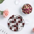 thumbnail image 4 of RYLABLUE Merry Christmas Deer Set of 8 Round Coaster for Drinks, Absorbent Ceramic Stone Coasters Cup Mat with Cork Base for Home Kitchen Room Coffee Table Bar Decor, 4 of 5