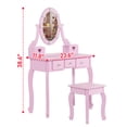 thumbnail image 4 of Ktaxon Kids Play Makeup Vanity Set with 3-Color Light, Girls Vanity Dresser Desk with Matching Stool, Purple, 4 of 7