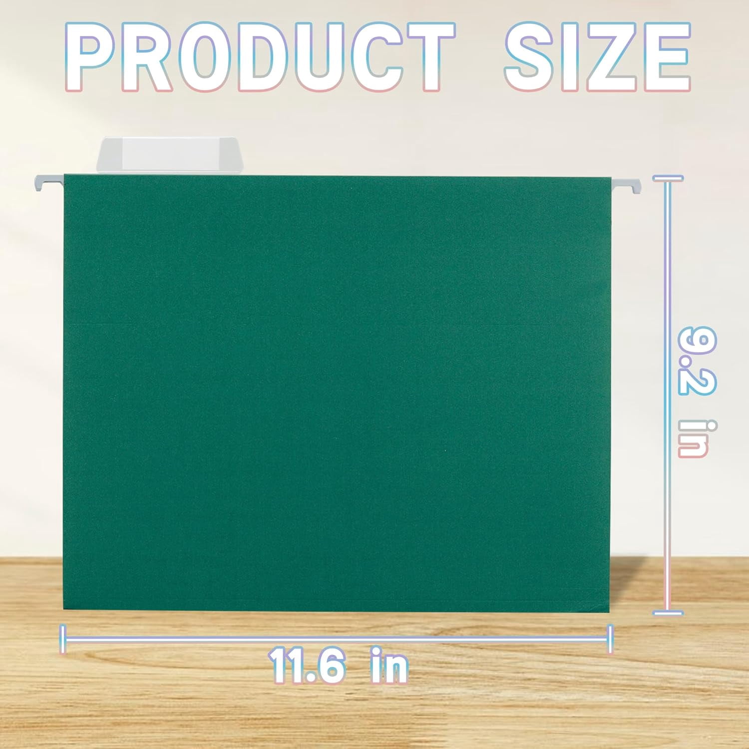 25 Packs Hanging File Folders Green,Letter Size 8.5x11, Hanging File Folders with 1/5-cut Tabs,File Folders for Filing Cabinet,Ideal Office,School Classroom Supplies