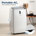 thumbnail image 2 of SereneLife Portable Air Conditioner, 14000 BTU (ASHRAE) SLPAC406W - White, 2 of 7