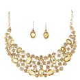 thumbnail image 3 of Fiudx Ofertas Flash Del Día Conjunto De Joyas De Diamantes Chapado En oro Para Mujer, Conjunto De Pendientes Y Collar De Fiesta, 3 of 6