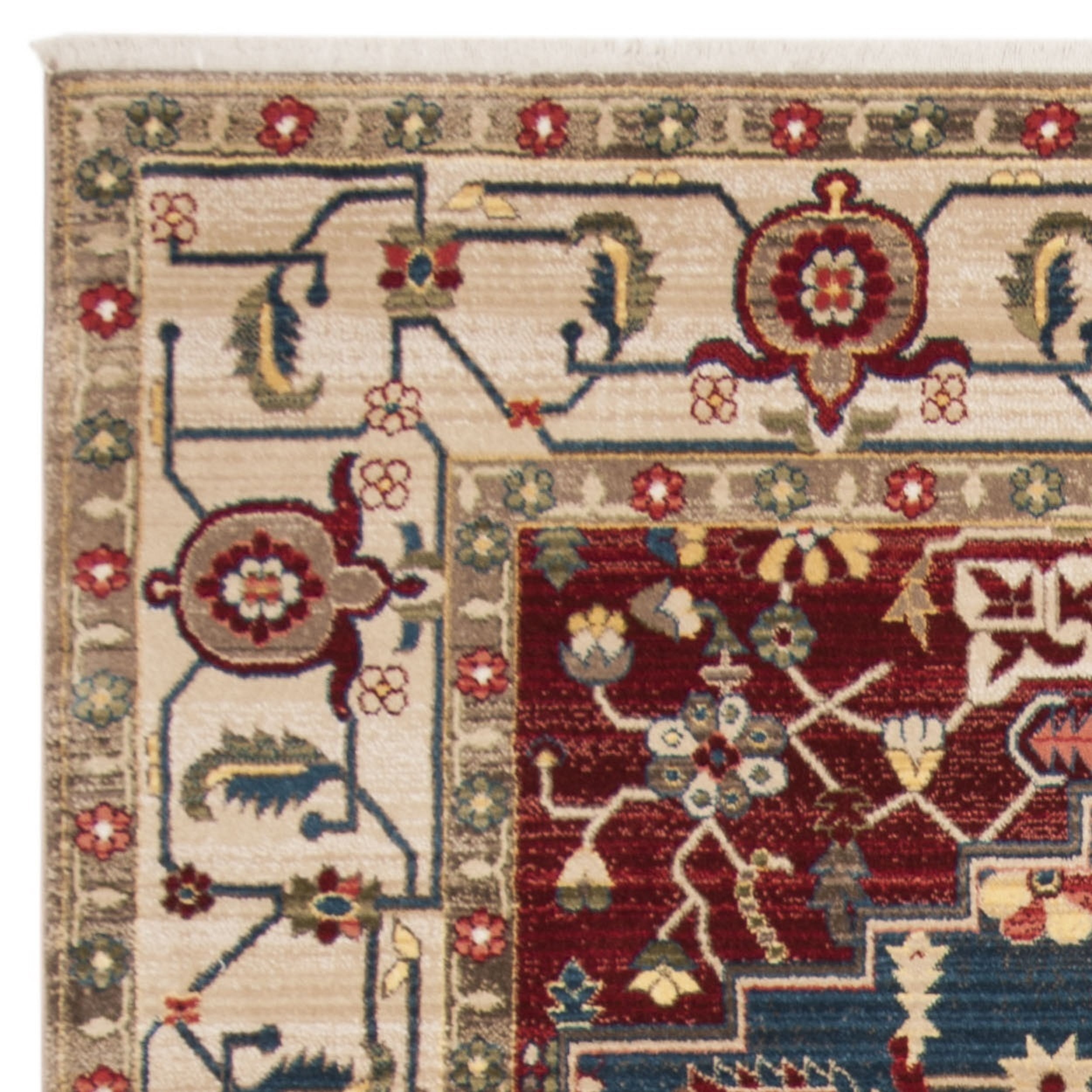 SAFAVIEH Kashan Jarrett Oriental Area Rug, Ivory/Blue, 9' x 12'
