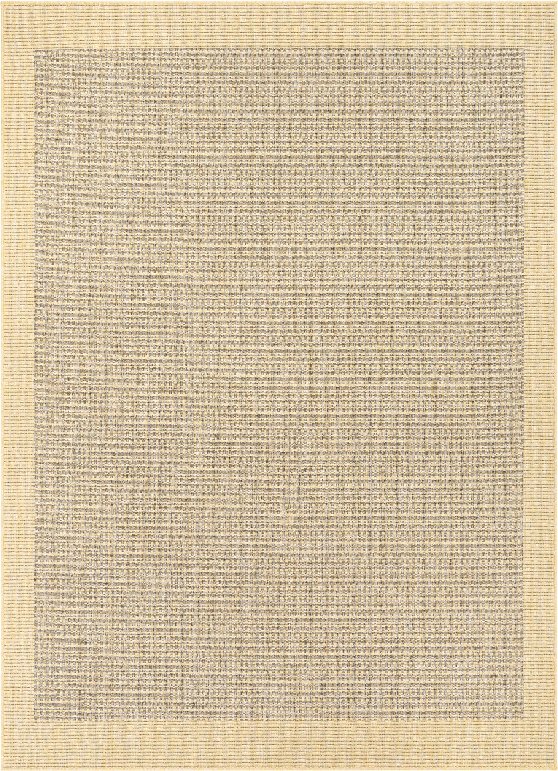 Well Woven Medusa Odin Solid & Striped Yellow 5'3" x 7'3" Indoor/Outdoor Flat-Weave Area Rug