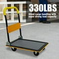thumbnail image 6 of CQSXDA Heavy Duty Flatbed Cart for Loading and Storage, 330lbs Capacity, Foldable Hand Truck with 360 Degree Swivel Wheels, Yellow, 6 of 11