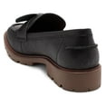 thumbnail image 2 of Lucky Brand Tamio Black Leather Moccasin Flat Knot Bow Detail Lug Sole Loafers (Black Leather, 6), 2 of 8