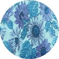 thumbnail image 1 of Ahgly Company Tapis d'Intérieur Rond Lavable en Machine Transitionnel Bleu Marine Vif, 6 Pieds Rond, 1 of 7