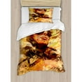 thumbnail image 3 of Vintage Airplane Duvet Cover Set Queen Size, Abstract Portrait Male Pilot with Fighter Plane Pastel Color Dramatic Sky, Decorative 3 Piece Bedding Set with 2 Pillow Shams, Multicolor, by Ambesonne, 3 of 3