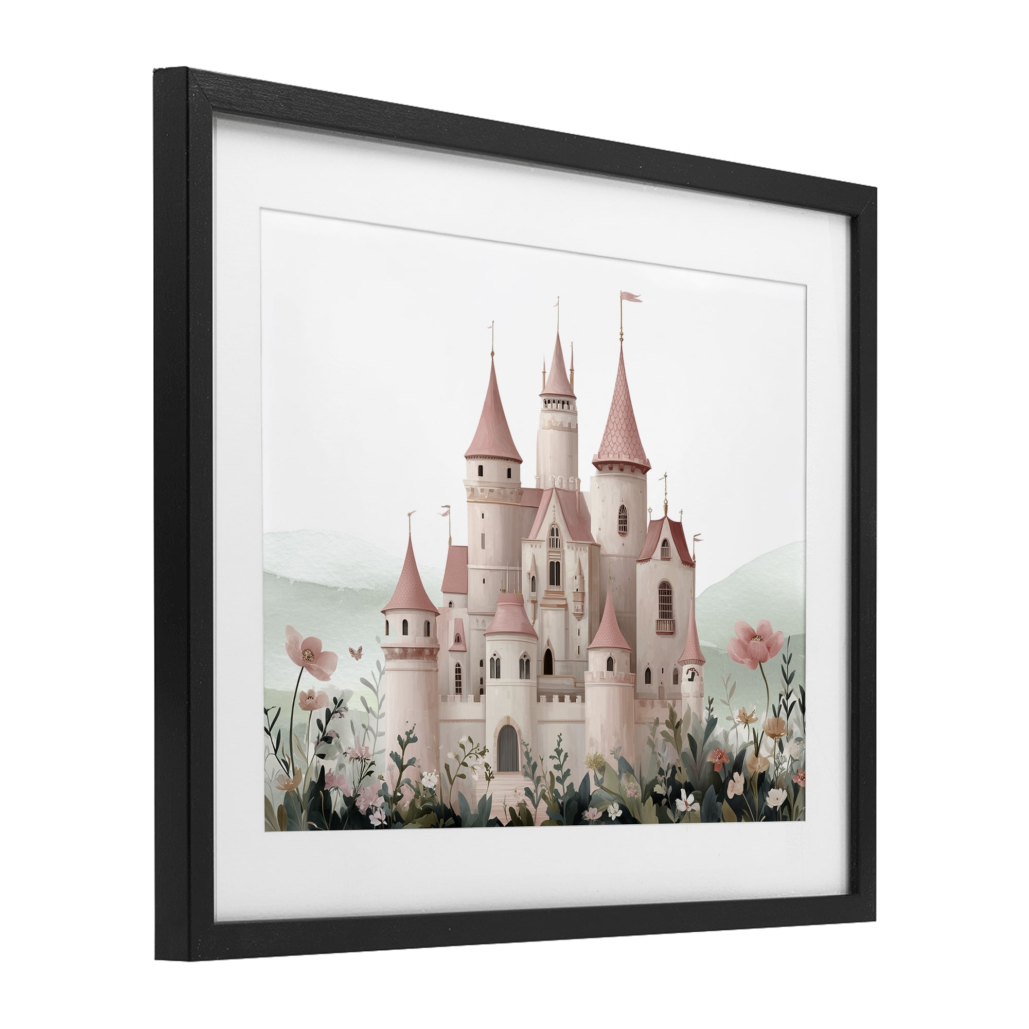 Stupell Industries A Castle For Princess Black Framed Print Under Glass, design by Christine Simpson Art