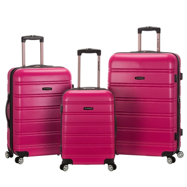 Luggage Rockland Melbourne Hardside - Set expandible (3 unidades), color magenta