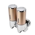 thumbnail image 2 of Wall Mount Soap Shower Dispenser Dual Pump 2 Separate Compartments Reusable Space Saving Shampoo Conditioner Dispenser 9506G Gold 1000ML, 2 of 14