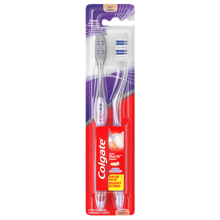 Colgate Gum Comfort Toothbrush with Floss-Tip Bristles, Soft - 2 Count