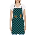 thumbnail image 3 of Rocae Black And Teal Checkerboard for Kitchen Aprons for Women Adjustable Cooking Kitchen Chef Apron for Men with Pockets, 3 of 7