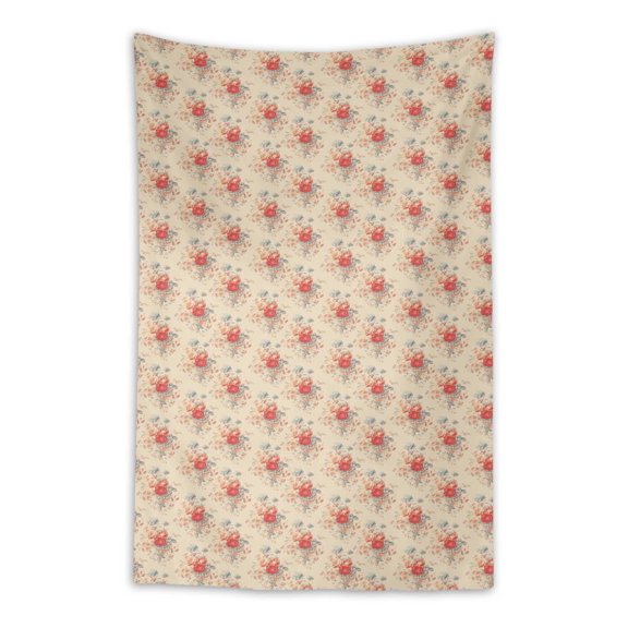 S4Sassy Beige Leaves,Groundcover Roses & Miosotis Floral Wall Hanging Decor Living Room Printed IndianÂ&nbsp;Tapestry-58 x 80 Inches