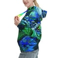 thumbnail image 3 of Yiaed Colorful Stained Glass Crocodile Print Womens Casual Hoodies Crew Neck Long Sleeve Sweatshirts With Pocket Pullover Tops Women's Hooded Sweatshirt-XX-Large, 3 of 5