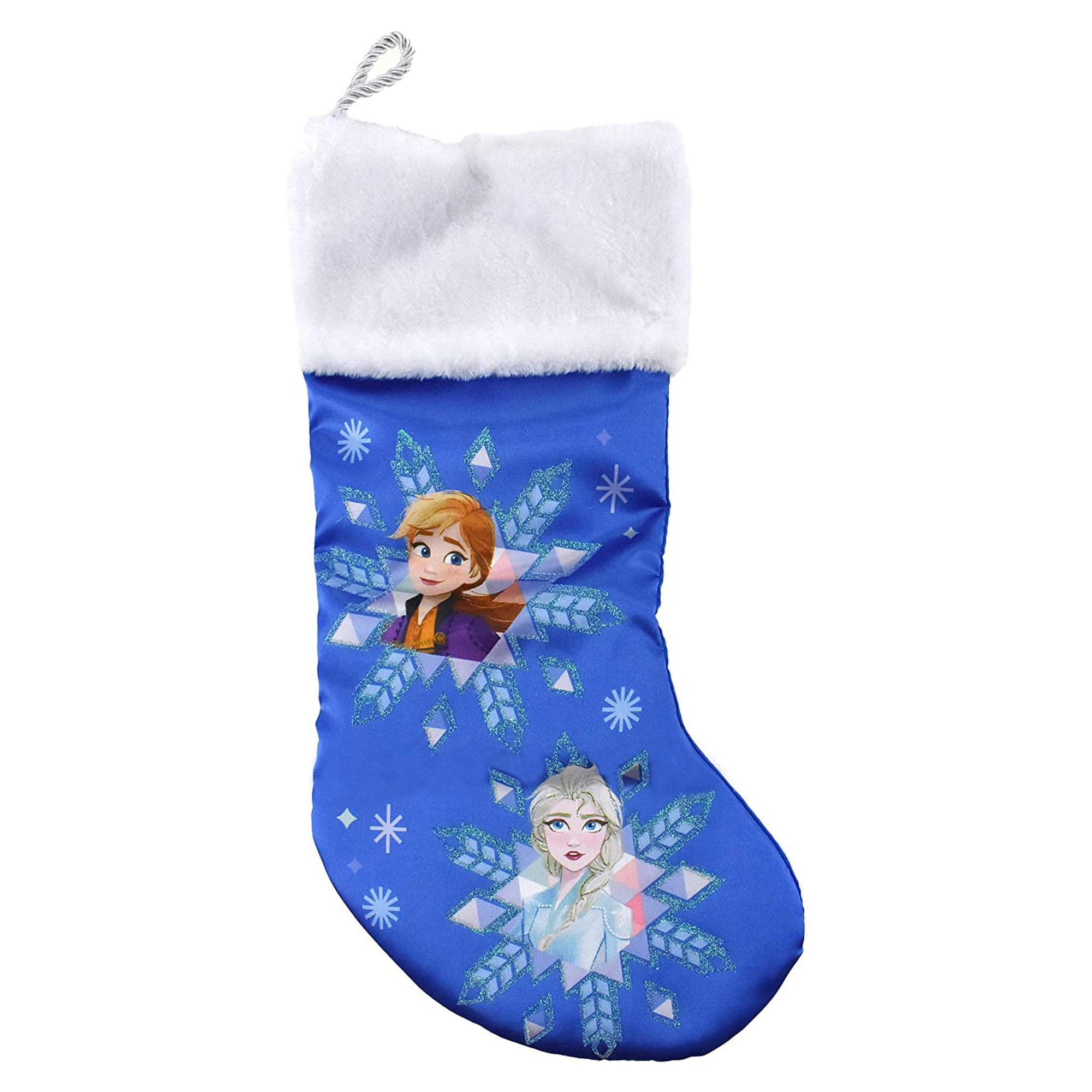 Frozen 2 Elsa Anna Christmas Stocking 19" Long Sequins Snowflakes Disney 