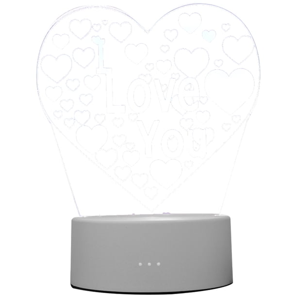 Lámpara 3D con forma de corazón, luces LED multicolor, luz nocturna táctil USB, lámpara de mesa para pareja, noche romántica, San Valentín, día de la madre, regalo