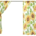 thumbnail image 4 of Coolnut Watercolor Sunflowers On White Sheer Gauze Door Curtain Window Curtain Drapes for Living Room Kids Bedroom Window Treatment W55 x L78 In 2 Panels, 4 of 4