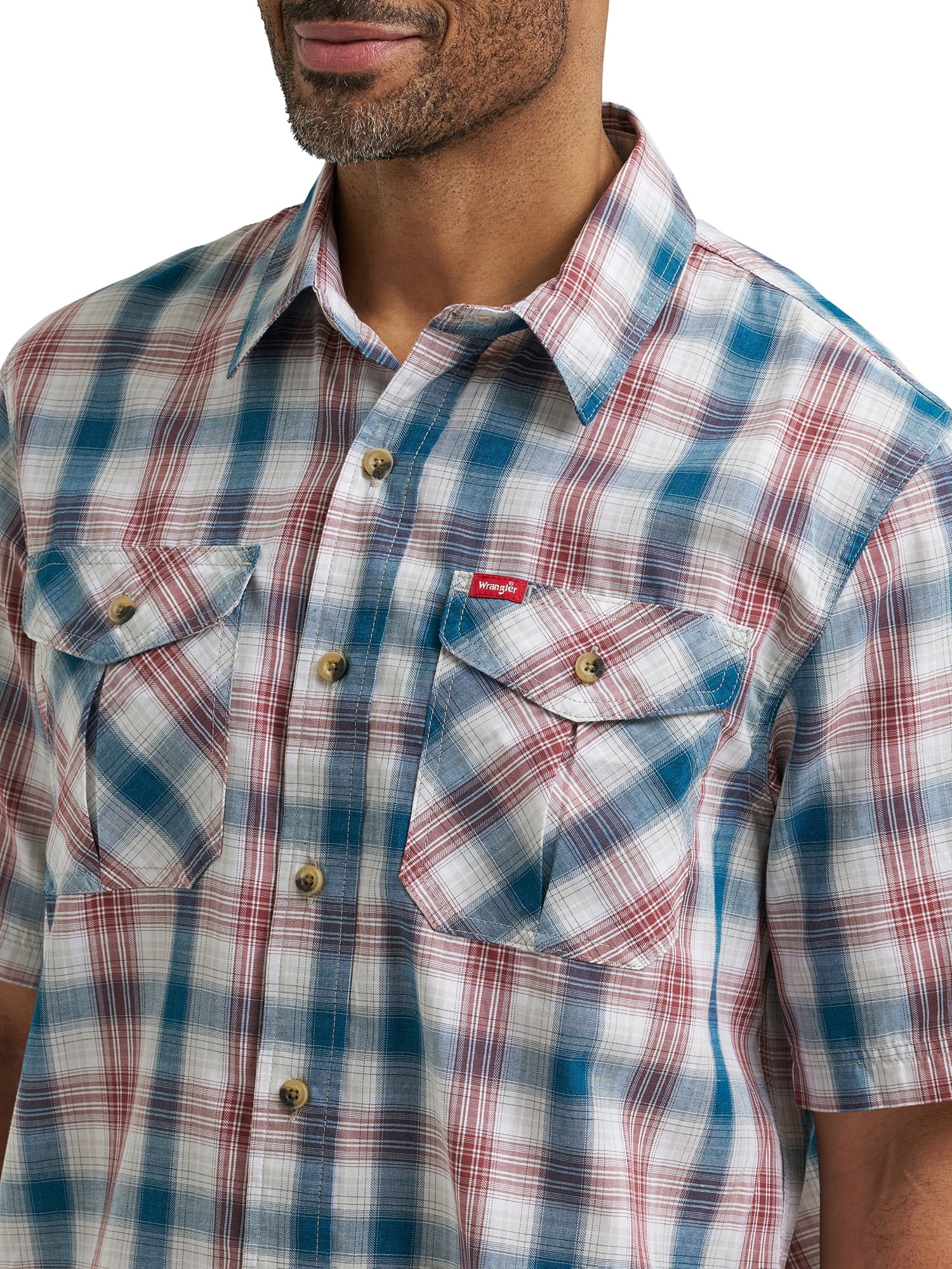 Wrangler® Men's Relaxed Stretch Poplin Shirt, Sizes S-5XL