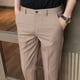 thumbnail image 2 of Pantalones de verano ajustados, elásticos, drapeados, recortados, fluidos, para hombre, para negocios, elegantes, 2 of 5