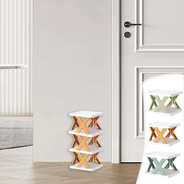 Organizador de zapatos de plástico - Estantería de almacenamiento de 5 niveles que ahorra espacio, ABS multicapa apilable para armario, entrada y residencia