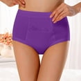 thumbnail image 2 of Daznico Womens Underwear - Women Menstrual Pocket Pocket High Waist Anti Leakage Pants - Panties for Women,Color:Purple,Size:3XL, 2 of 9