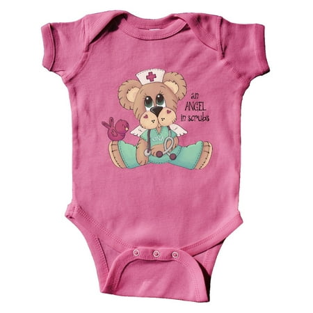 

Inktastic CNA An Angel in Scrubs Teddy Bear Gift Baby Boy Bodysuit