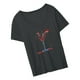 thumbnail image 1 of Camisetas de cuello redondo para mujer, camisetas de verano de moda, transpirables, holgadas, camisetas de manga corta para deportes, compras, desplaz Gris oscuro, 1 of 8