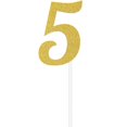 thumbnail image 1 of Group  Gold 5 Glitter Cake Topper, Pack of 12, 1 of 1