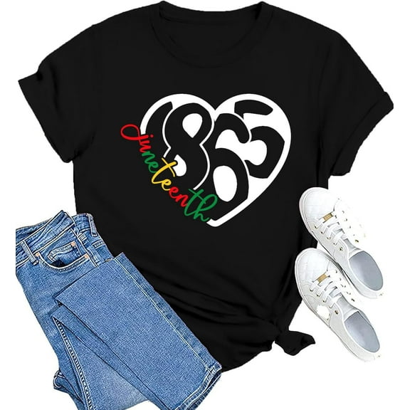 Juneteenth_Shirt Outdoor Tops Sports T-shirt Casual Graphics Tops Gift Tee Medium Man Women