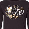 thumbnail image 4 of Inktastic Happy New Year with Cute Penguin Long Sleeve Youth T-Shirt, 4 of 5