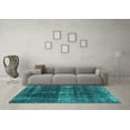thumbnail image 3 of Ahgly Company Machine Washable Indoor Rectangle Oriental Turquoise Blue Industrial Area Rugs, 6' x 9', 3 of 4